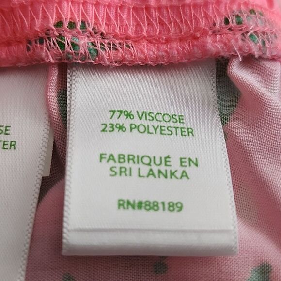 Lilly Pulitzer Elastic Waistband Wide Leg Palazzo Pants Pink & Green, XS - Picture 11 of 15
